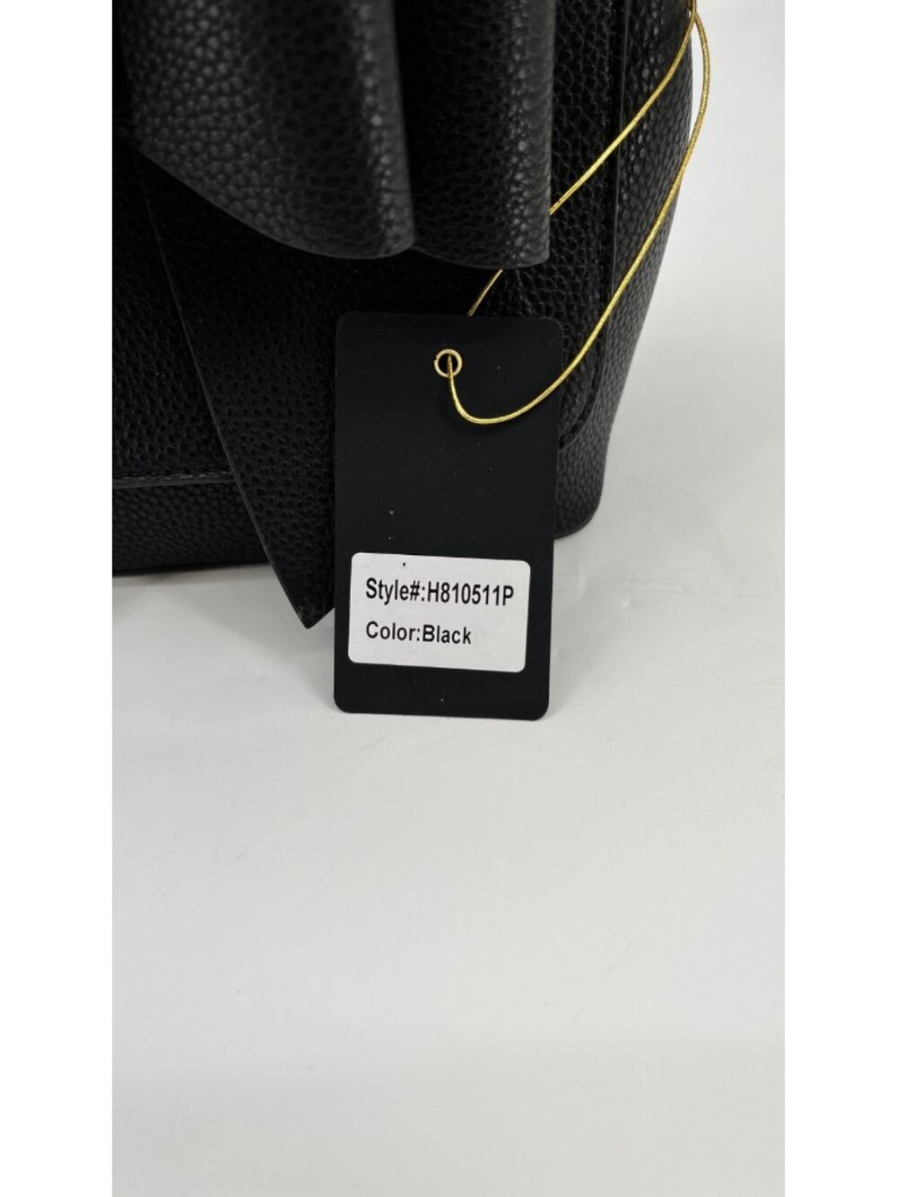 Crossi Jasmine Bowtie Crossbody Black Gold Hardware Snap Vegan Leather - Picture 5 of 7
